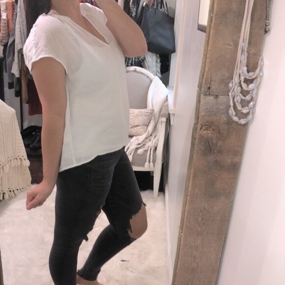 Vince Camuto size large white cotton top - Picture 2 of 4